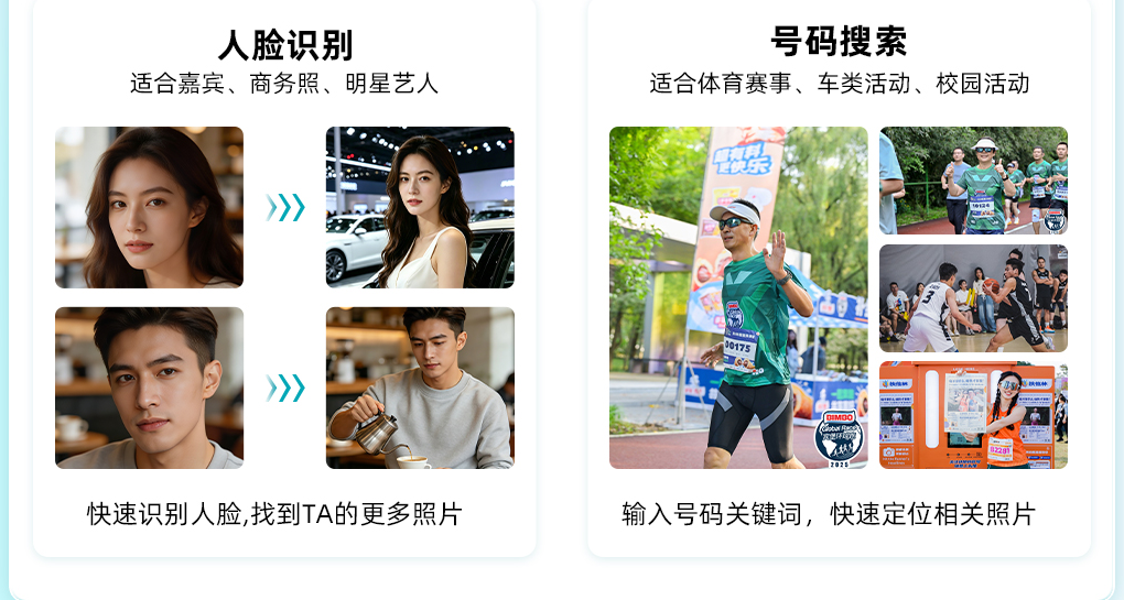人脸识别与号码搜索照片示例